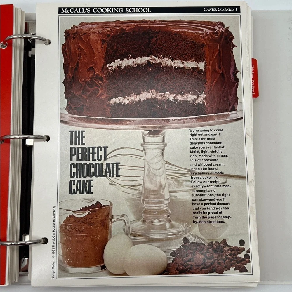 Vintage McCall's Cooking School Cookbook Color-Illustrated Recipes 3-Ring Binder